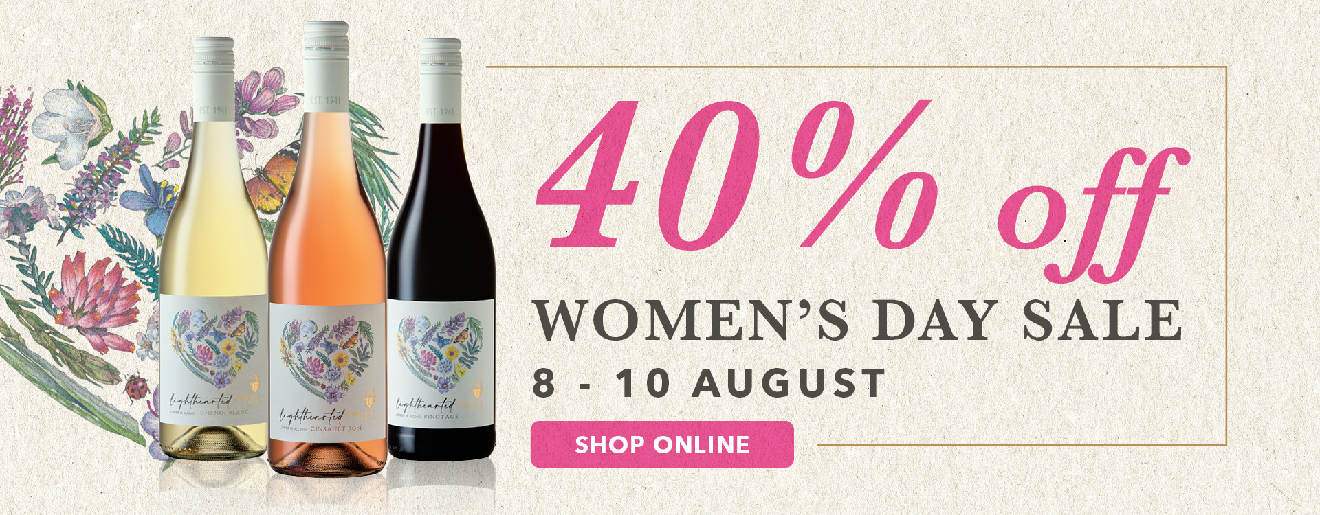 40% off Lighthearted still wines